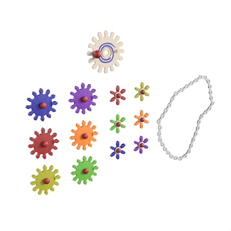 Flash Furniture Bright Beginnings Commercial Grade 79 Piece Multicolor Chain and Gears Accessory Set for Modular STEAM Wall Systems MK-ME24343-GG